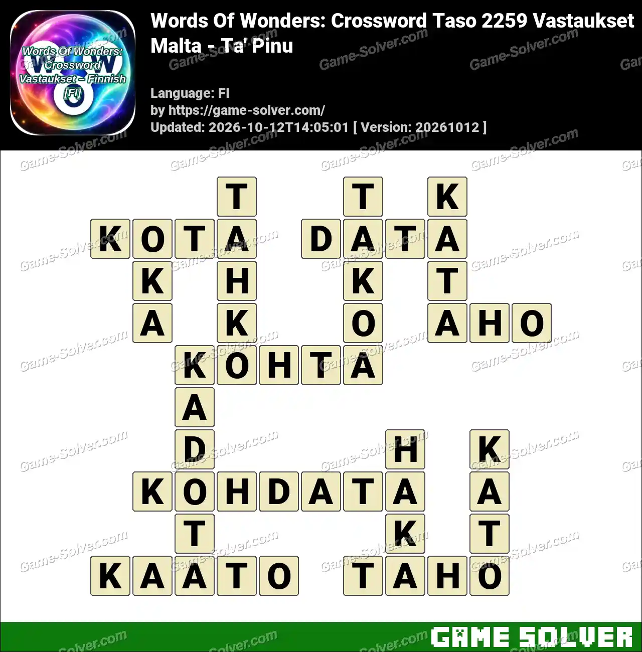 Words Of Wonders: Crossword Taso 2259 Vastaukset – Malta – Ta’ Pinu